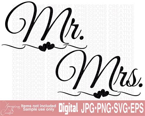 Mr And Mrs Svg Wedding Svg Wedding Glasses Svg Wedding Etsy