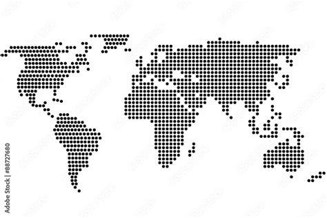 Simple Digital World Map Of Dots Stock Illustration Adobe Stock