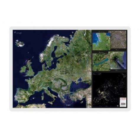 Doar cosmonautii si extraterestrii au ocazia sa vada aceste imagini superbe, (realizate cu ajutorul satelitilor), imagini ale unei planete fara pereche (cel. Mapa de birou, 70 x 50cm, harta Europei - vedere din ...