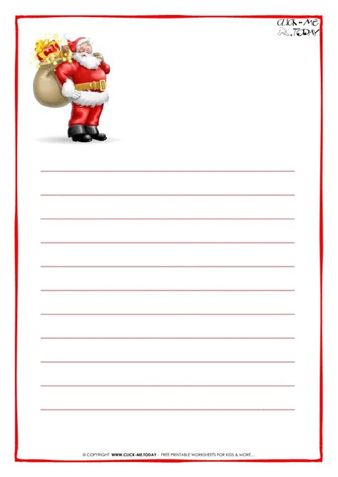 Printable Letter To Santa Claus Paper With Lines Santa