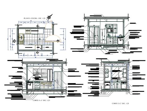 Detalle Cocina En AutoCAD Descargar CAD MB Bibliocad