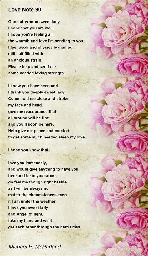 Love Note 90 Poem By Michael P Mcparland Poem Hunter