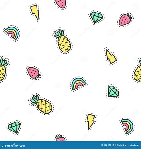 Cute Pins Background Stock Vector Illustration Of Fruit 85742912