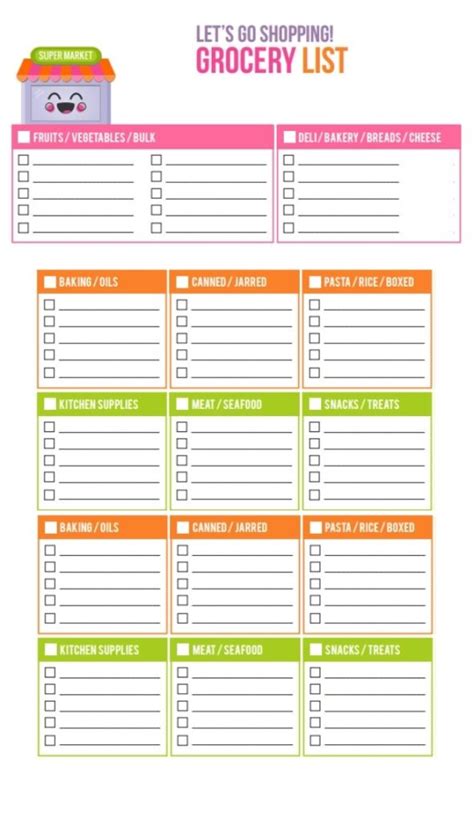 Shopping List Template - Free Word Templates
