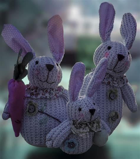Knitted Bunnies Easter 3 Free Stock Photo Public Domain Pictures