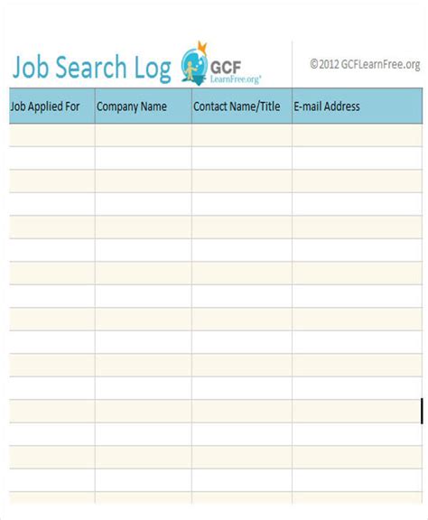Job Search Log Pdf Fill Online Printable Fillable Blank Pdffiller