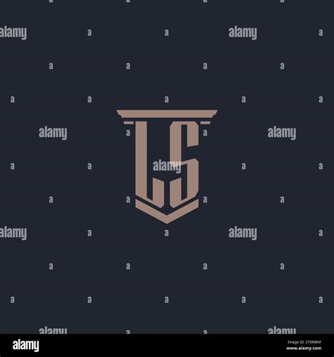 Ls Initial Monogram Logo With Pillar Style Design Stock Vector Image