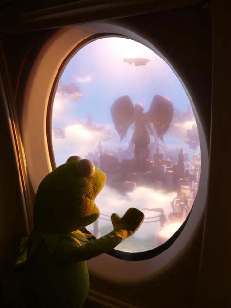 Kermit Looking Out An Airplane Window Photoshopbattles