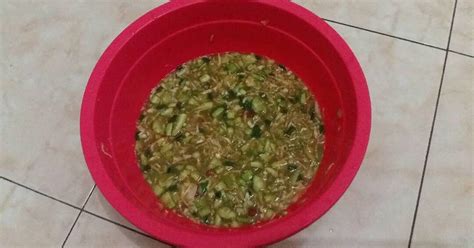 Blender semua bumbu untuk sayur nangka hingga halus; Resep Rujak sayur+buah oleh hermi oktavia - Cookpad