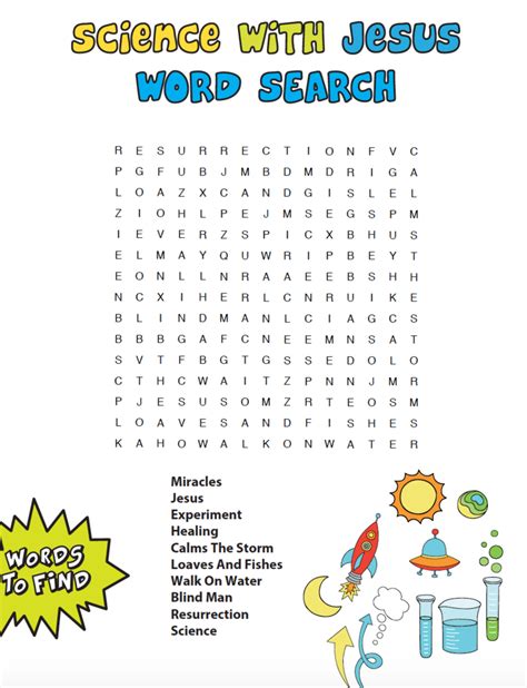 Science With Jesus Bible Word Search Childrens Ministry
