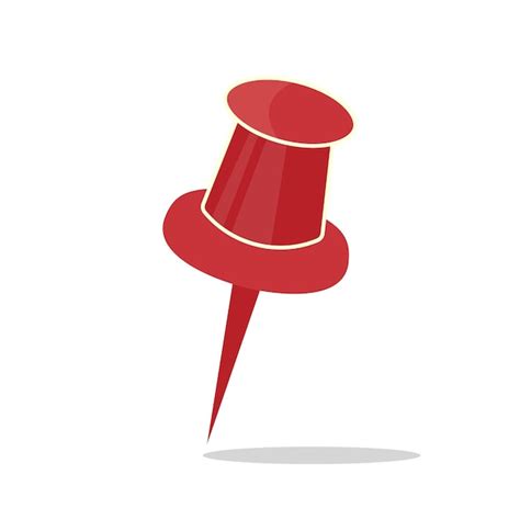 Premium Vector Red Push Pin Isolated Vector Illustration With Shadow