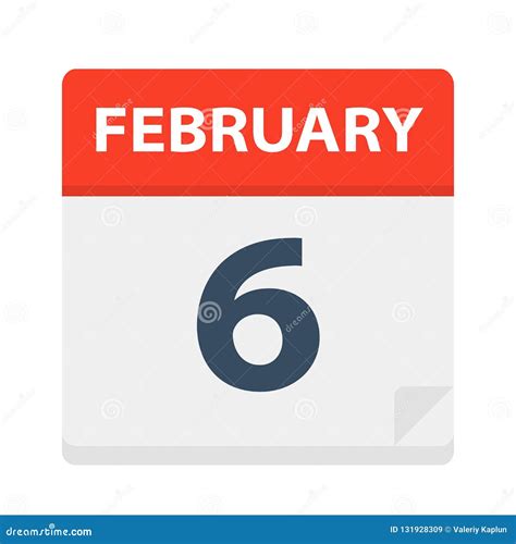 February 6 Calendar Icon Stock Vector Illustration Of Calendar