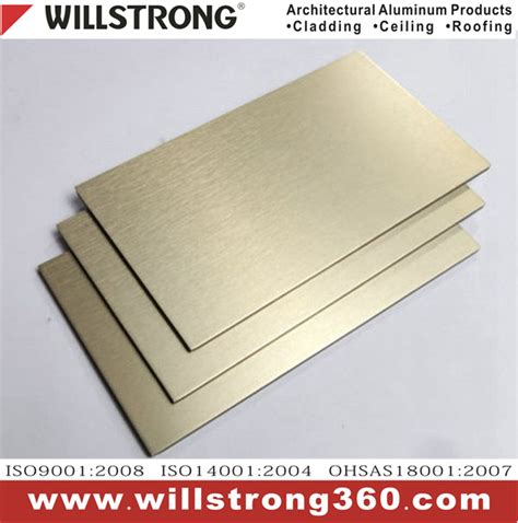 Golden Brushed Aluminum Composite Panel For Wall Systems Facade