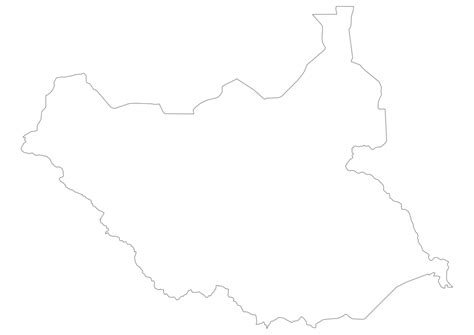 Blank Map Of South Sudan Svg Vector Outline Map
