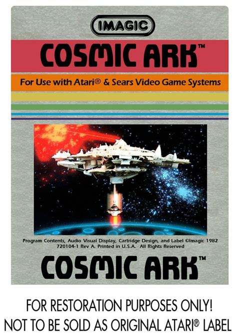 Atari 2600 Imagic Label Cosmic Ark Retro Video Games Video Game