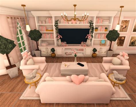 Bloxburg Coquette Pink Living Room In Blush Living Room House