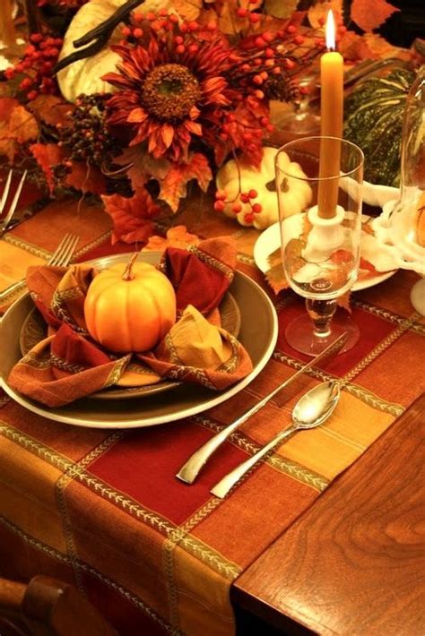 Flower Napkin Fold With Mini Pumpkin 4 Tumblr Thanksgiving Table Settings Fall Table
