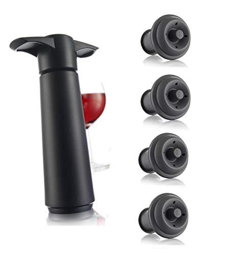 Vacu Vin Wine Saver Pump With Vacuum Bottle Stoppers Black Pricepulse