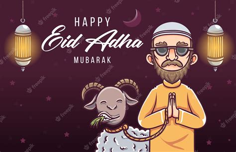 Premium Vector Happy Eid Al Adha Mubarak Illustration