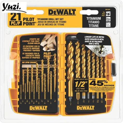 Dewalt Dw1361 Titanium Pilot Point Drill Bit Set 21 Pieces For Sale