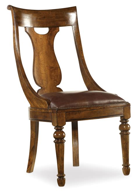 Hooker Furniture Tynecastle Leather Upholstered Traditional Dining Side Chair Stoney Creek