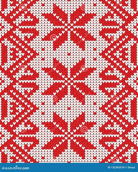 Nordic Knitted Seamless Pattern Vector Christmas Background Colorful