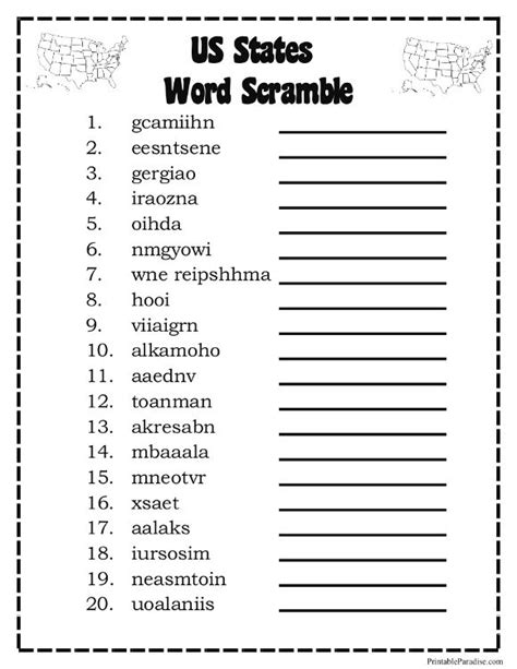 Improve Your Vocabulary And Spelling With This Word Scramble Worksheet