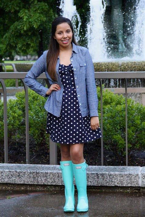 Lovely Addictions Polka Dots Tiffany Blue Hunters Rainboots Outfit