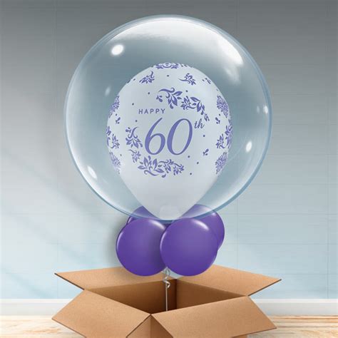 Personalised 60th Anniversary Balloons Bubble Party Save Smile