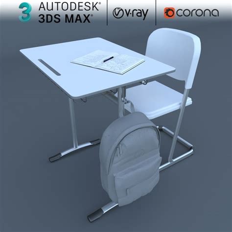 School Desk 3d Models For Download Turbosquid