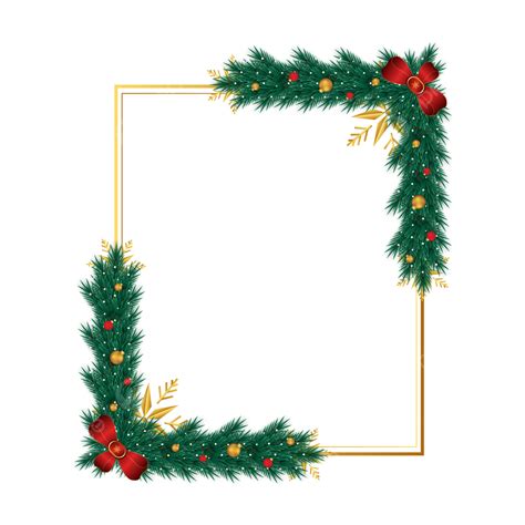 Pine Branch Clipart Hd Png Christmas Frame Decoration Pine Branch With