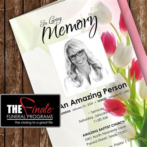 Tulips A Plenty Printable Funeral Program Template Etsy Funeral