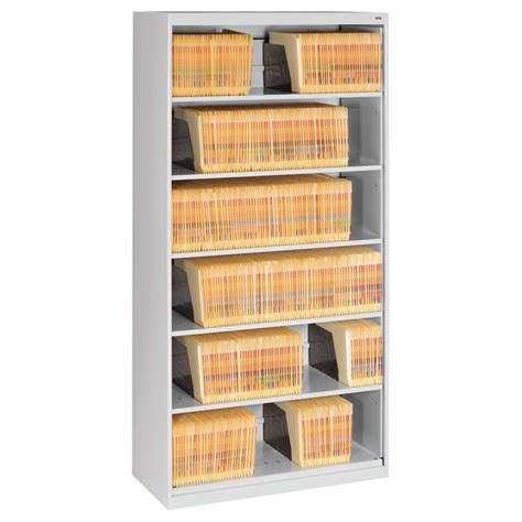 These open file cabinet are trendy and reinforced. Tennsco FS360LGY Light Gray Open Fixed 6-Shelf Lateral ...