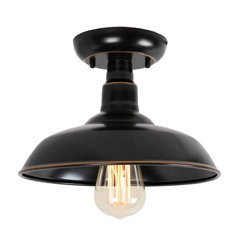 Black round led indoor outdoor flush mount ceiling light is a beautiful fixture, but is also durable, ensures safety and security, enhances outside decor and provides for a pleasant casual environment. Y Decor Oil Rubbed Bronze 1-Light Outdoor Ceiling Mounted Flush Mount Lighting-EL0500IB - The ...