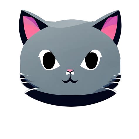 Kawaii Grey Cat Face Graphic · Creative Fabrica