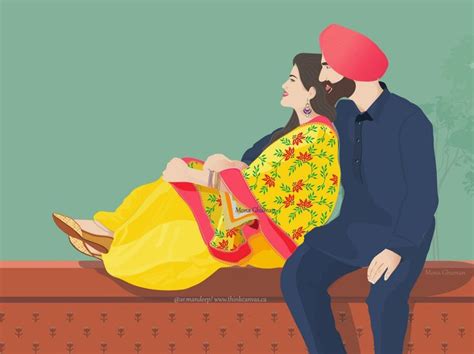 Couple Illustration Couple Illustration Love Cartoon Couple Punjabi