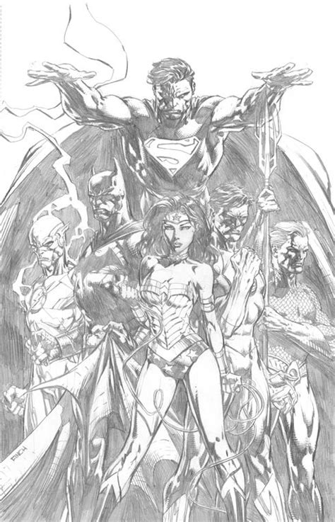 Justice League 1 Variant Cover Black And White Batman Drawing Comic