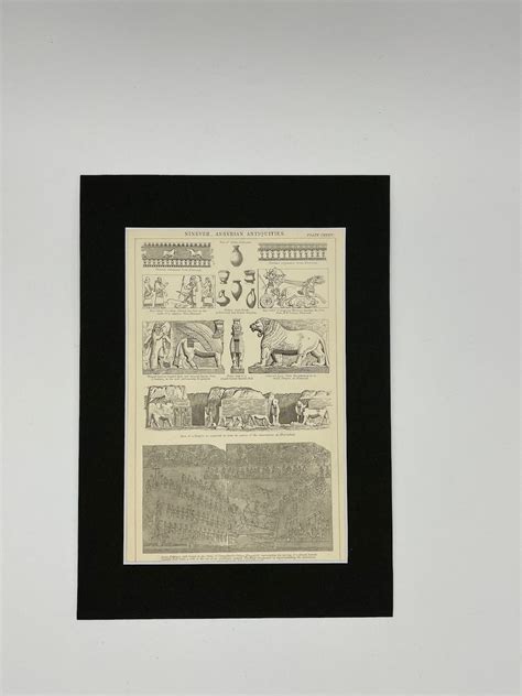 Nineveh Assyrian Antiquities Antique Print 1884 Etsy
