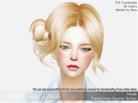 May Sims May 244f Hair Retextured ~ Sims 4 Hairs Sims Hair Bun