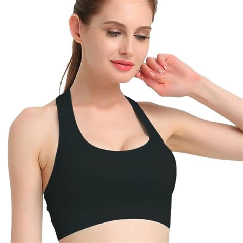 Womens Seamless Racerback Sports Bra High Impact Removable Padded Yoga Bra Black Cb182ecz8xl