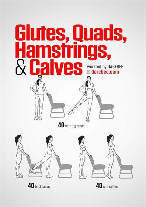 Jan 15, 2020 · specific exercises that target this area, such as a towel calf stretch or anterior tibialis strengthening, may help. Glutes, Quads, Hamstrings & Calves Workout by DAREBEE ...