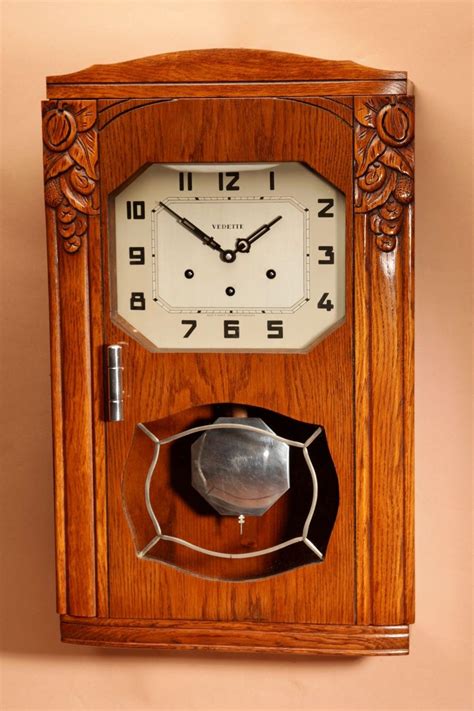 An Art Deco Westminster Vedette Carillon Oak Wall Clock French Circa 1935 Wall Clock Clock