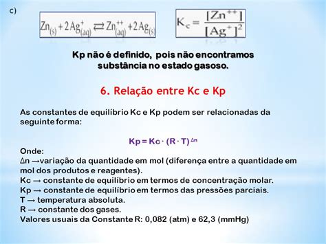 Ajuda Que Descomplica Constante De Equilíbrio Relação Entre Kc E Kp