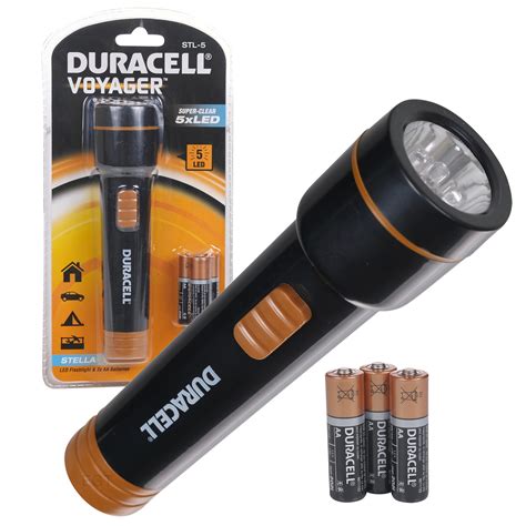 Duracell Voyager Stella 5 Led Torch Super Bright Flashlight 3 X Aa
