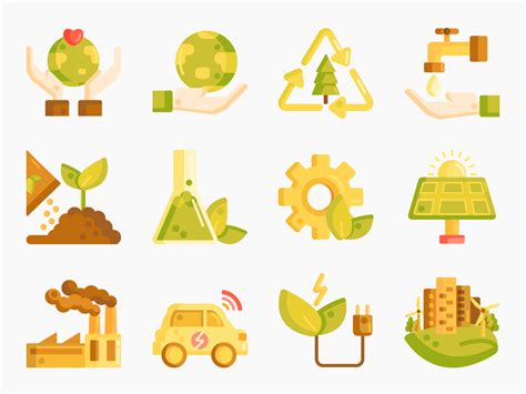 80 Ecology Icon Set Flat Icons