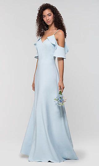 V Neck Cold Shoulder Long Kleinfeld Bridesmaid Dress Limited