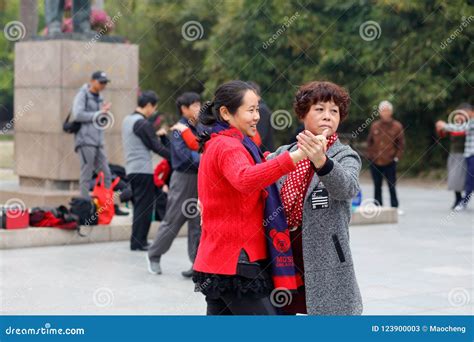 chinese old woman dancing telegraph