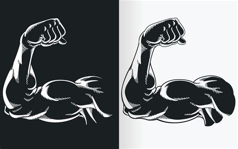 Silhouette Black Arm Flexing Bicep Muscle 10682371 Vector Art At Vecteezy