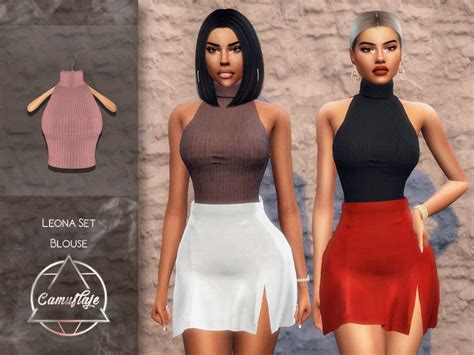 Sims 4 — Camuflaje Leona Set Blouse By Camuflaje — Part Of The