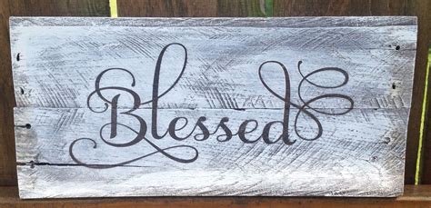 Blessed Rustic Wall Hanging Made From Reclaimed Wood Rustic Wall